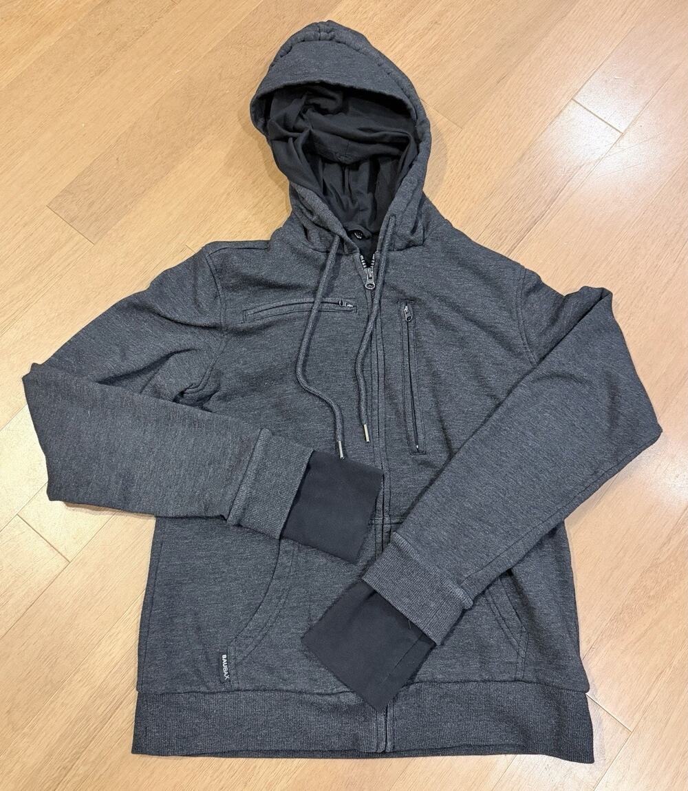 Baubax Womens Charcoal Grey Travel Hoodie Full Zip Multi Pocket Size L